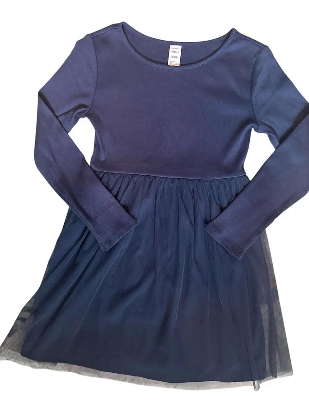 Carter's Navy Long Sleeve Tulle Skirt Dress